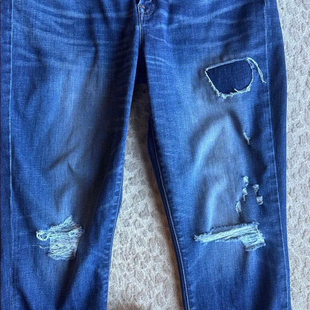 J. Crew 9” High-Rise Toothpick Distressed Jeans, size 31
